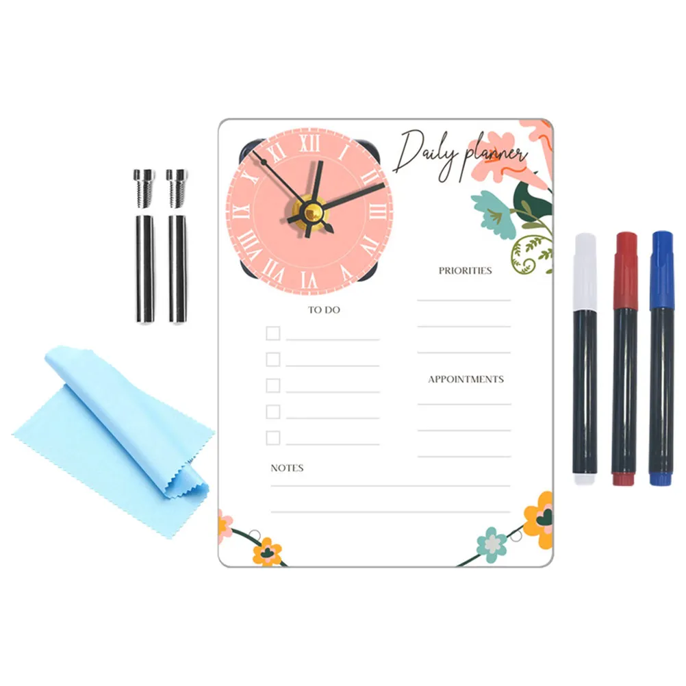 1Set Acrylic Standing Erase Board with Clock Clear Transparent Desk Whiteboard for Home Office Planning Schedule Memo Message
1Set Acrylic Standing Erase Board with Clock Clear Transparent Desk Whiteboard for Home Office Planning Schedule Memo Message