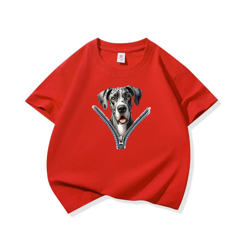 Kids Cotton T Shirt Cool Great Dane Dog Zipper Print Crew Neck Short Sleeve Tee Casual Boys Girls Summer Tops
Kids Cotton T Shirt Cool Great Dane Dog Zipper Print Crew Neck Short Sleeve Tee Casual Boys Girls Summer Tops