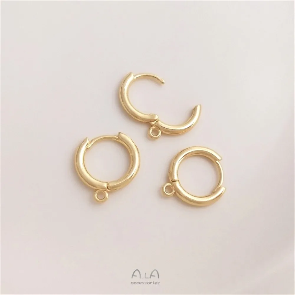 14K Genuine Gold Round Earrings with Hanging Rings DIY Handmade Earrings Accessories Materials E255
14K Genuine Gold Round Earrings with Hanging Rings DIY Handmade Earrings Accessories Materials E255