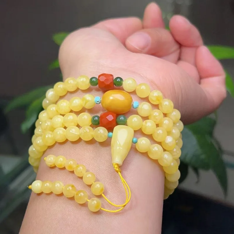 Russian Material White Flower Honey 108 Buddhist Prayer Beads Chicken Fat Yellow Beeswax Sweater Chain Bracelet D
Russian Material White Flower Honey 108 Buddhist Prayer Beads Chicken Fat Yellow Beeswax Sweater Chain Bracelet D