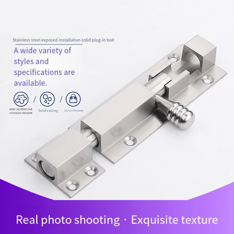 Stainless Steel No-Drill Door Latch Lock, Heavy Duty Sliding Bolt for Bathroom/Wooden/Security Doors, Easy Installation with Adh
Stainless Steel No-Drill Door Latch Lock, Heavy Duty Sliding Bolt for Bathroom/Wooden/Security Doors, Easy Installation with Adh