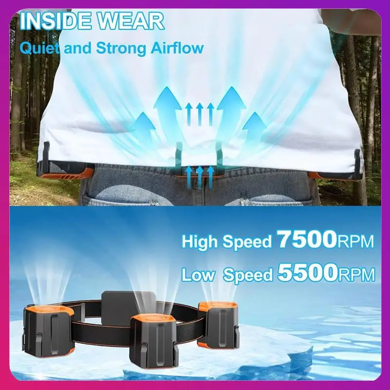 ABKL-Portable Waist Fan With 12,000Mah Battery, 20 Hour Run Time, 2 Speed Settings, Hands-Free, Rechargeable Belt Fan
ABKL-Portable Waist Fan With 12,000Mah Battery, 20 Hour Run Time, 2 Speed Settings, Hands-Free, Rechargeable Belt Fan