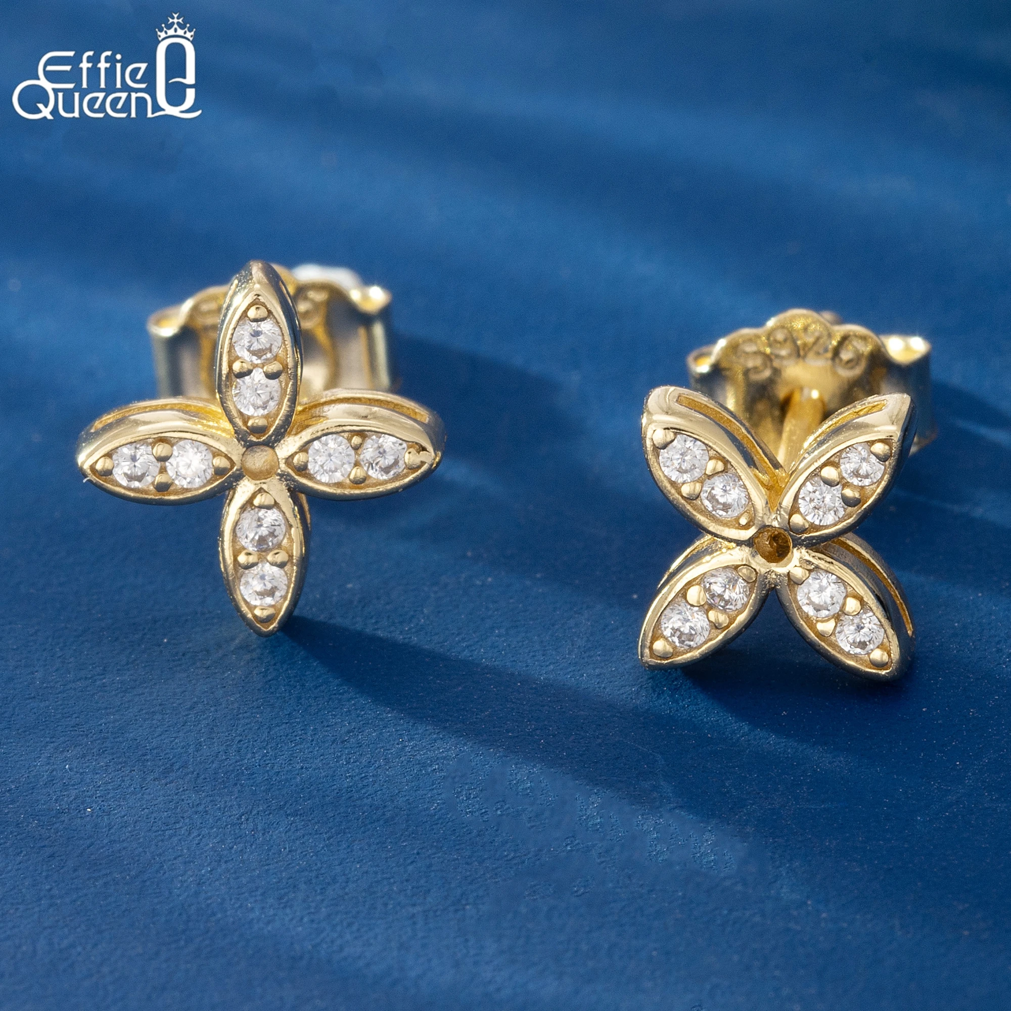 Серьги-гвоздики Effie Queen S925, серебро 14 карат, золото, четырехлистный цветок, ювелирные изделия с цирконием для женщин, подарок на банкетную вечеринку APE122
Серьги-гвоздики Effie Queen S925, серебро 14 карат, золото, четырехлистный цветок, ювелирные изделия с цирконием для женщин, подарок на банкетную вечеринку APE122