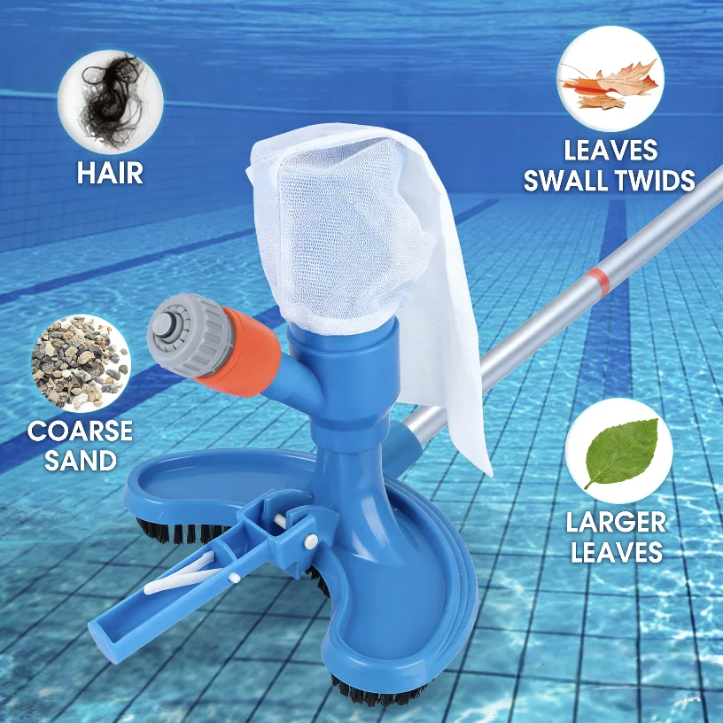 Professional Swimming Pool Vacuum Cleaner with Brush Multipurpose Pool Vacuum Cleaning Tool Set for Spa Water Park
Professional Swimming Pool Vacuum Cleaner with Brush Multipurpose Pool Vacuum Cleaning Tool Set for Spa Water Park