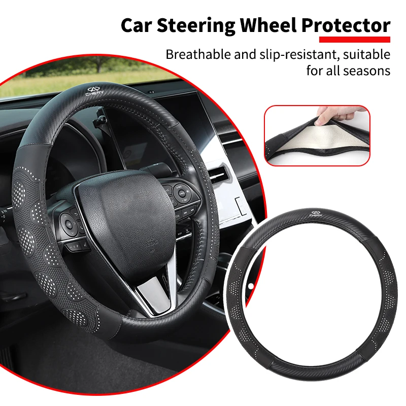 Universal Car Steering Wheel Cover Leather Anti-slip Cover Auto Accessories For Chery Fulwin QQ Tiggo 3 5 T11 A1 A3 A5 Amulet
Universal Car Steering Wheel Cover Leather Anti-slip Cover Auto Accessories For Chery Fulwin QQ Tiggo 3 5 T11 A1 A3 A5 Amulet