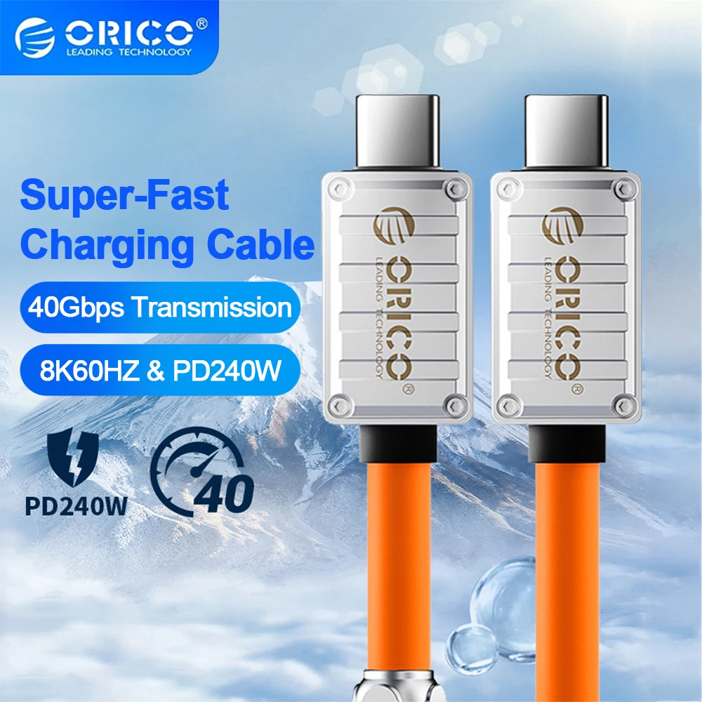 ORICO USB4 Cable 240W PD USB C Cable Silicone Data Line Fast Charging Cord Thunderbolt 3 8K for Tablet Laptop Samsung MacBook
ORICO USB4 Cable 240W PD USB C Cable Silicone Data Line Fast Charging Cord Thunderbolt 3 8K for Tablet Laptop Samsung MacBook