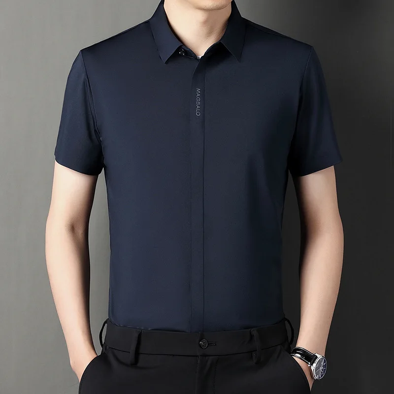 Men's Ice Silk Short Sleeve Shirt Casual Business Turn-down Collar Slim Fit Printed Lightweight Summer Fashion Male Tops
Men's Ice Silk Short Sleeve Shirt Casual Business Turn-down Collar Slim Fit Printed Lightweight Summer Fashion Male Tops
