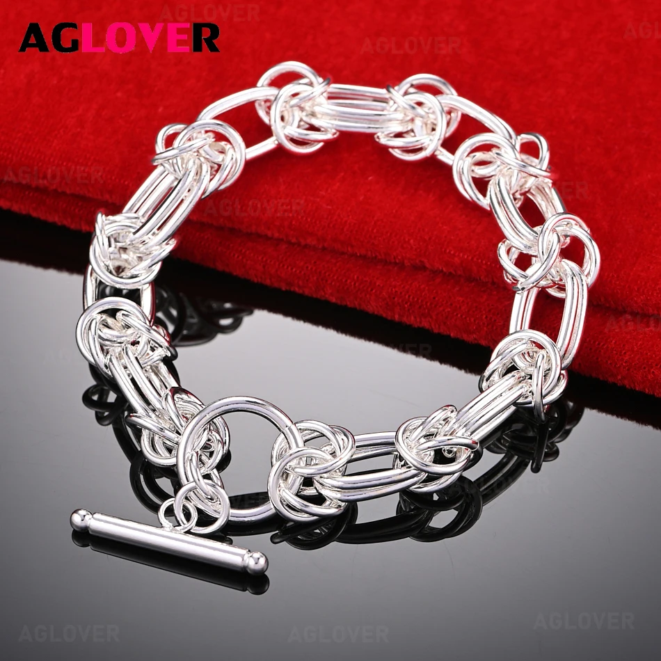 AGLOVER 925 Sterling Silver Ring Braided OT Clasp Bracelet Charm Fashion Wedding Jewelry 
AGLOVER 925 Sterling Silver Ring Braided OT Clasp Bracelet Charm Fashion Wedding Jewelry