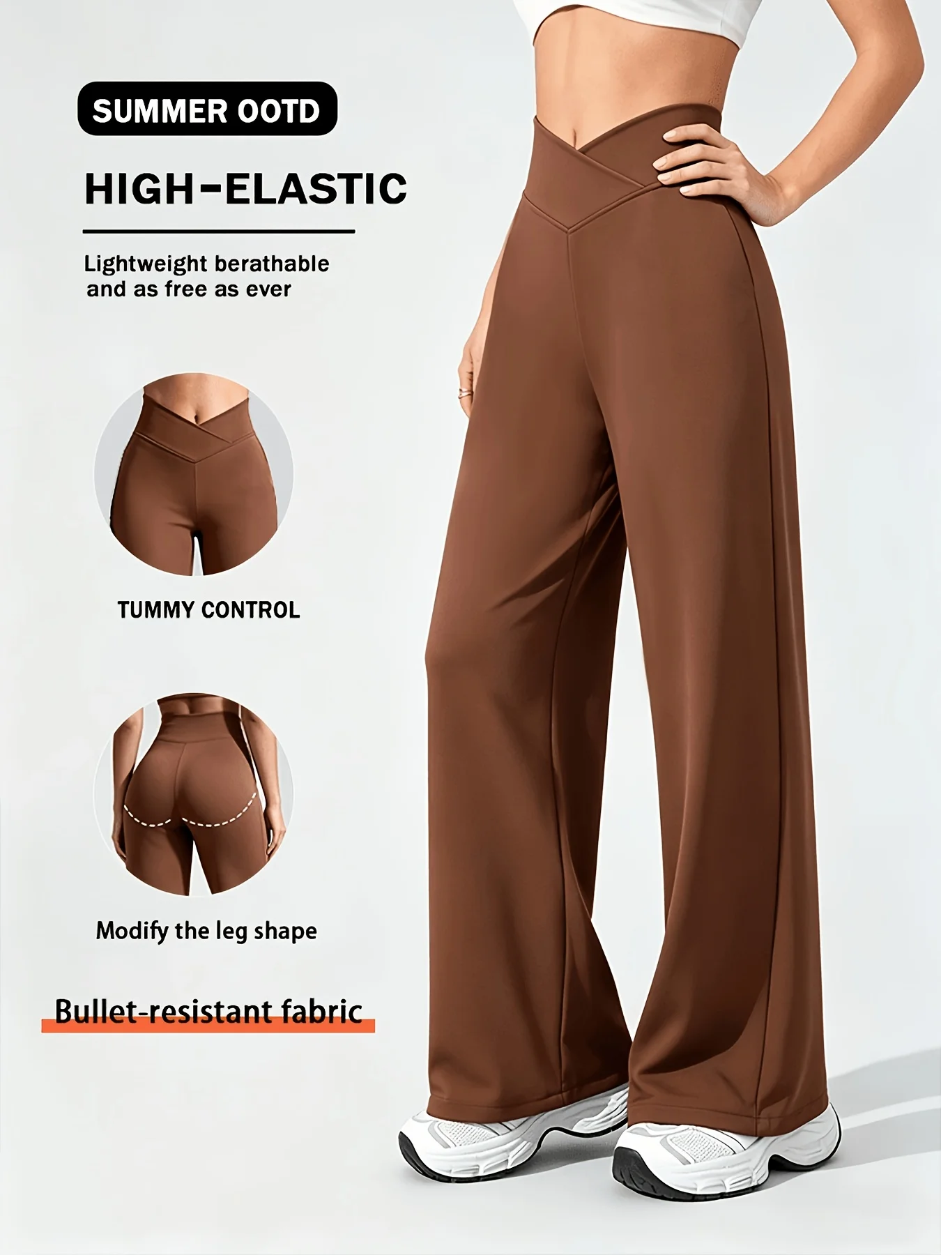Women's stretch elastic wide-leg sweatpants, fitness running yoga pants, commuting straight-leg pants, comfortable elastic fabri
Women's stretch elastic wide-leg sweatpants, fitness running yoga pants, commuting straight-leg pants, comfortable elastic fabri
