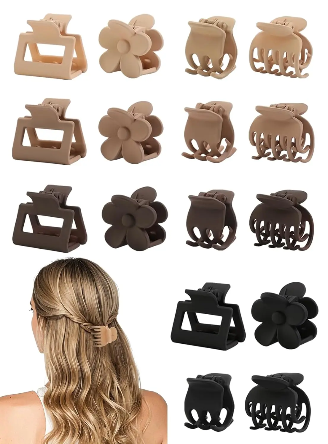 16 PCS Small Hair Clips for Women & Girls, Durable Matte Claw Clips for Thin Hair, Strong Hold
16 PCS Small Hair Clips for Women & Girls, Durable Matte Claw Clips for Thin Hair, Strong Hold