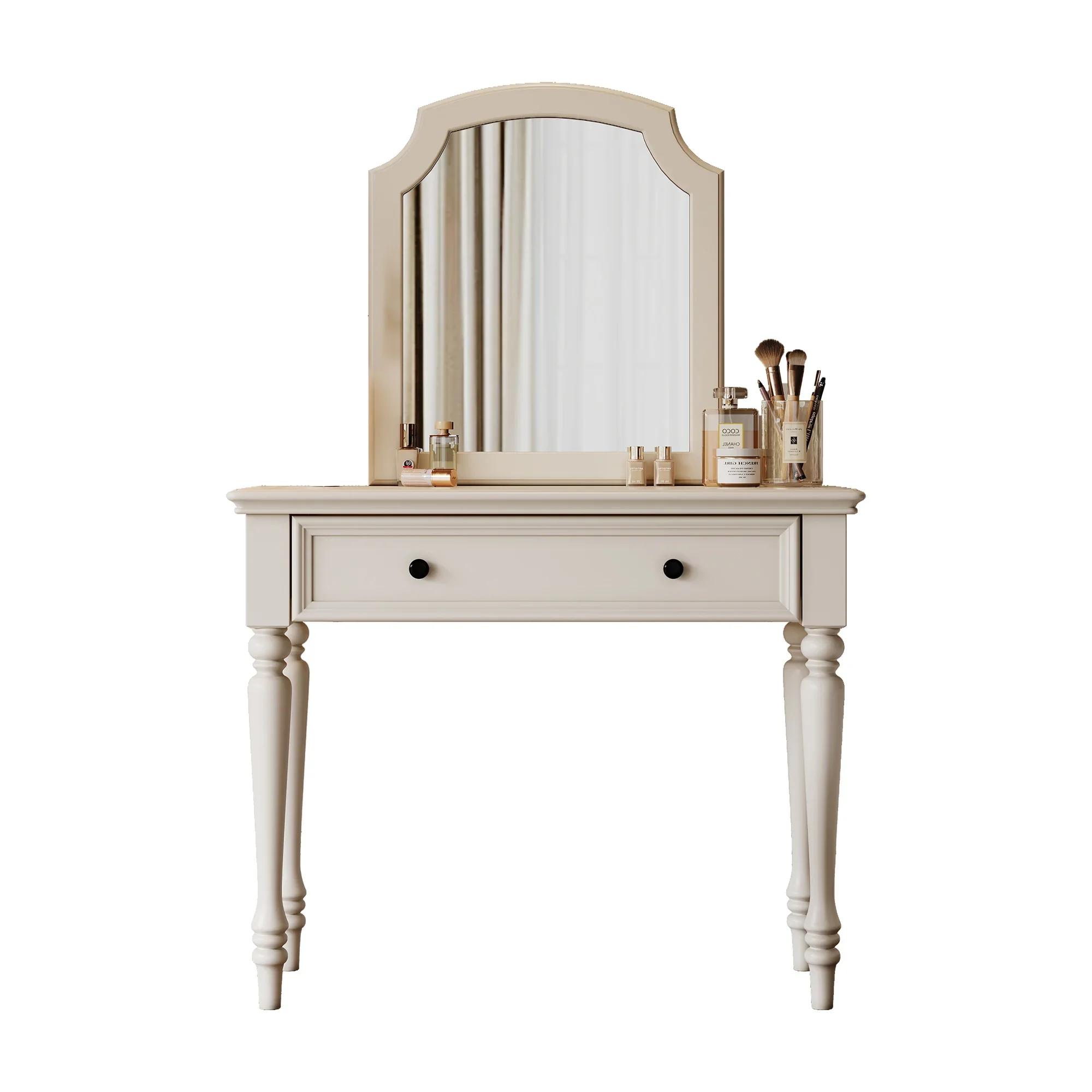 American all solid wood premium cosmetic table small dresser mirror drawer French
American all solid wood premium cosmetic table small dresser mirror drawer French