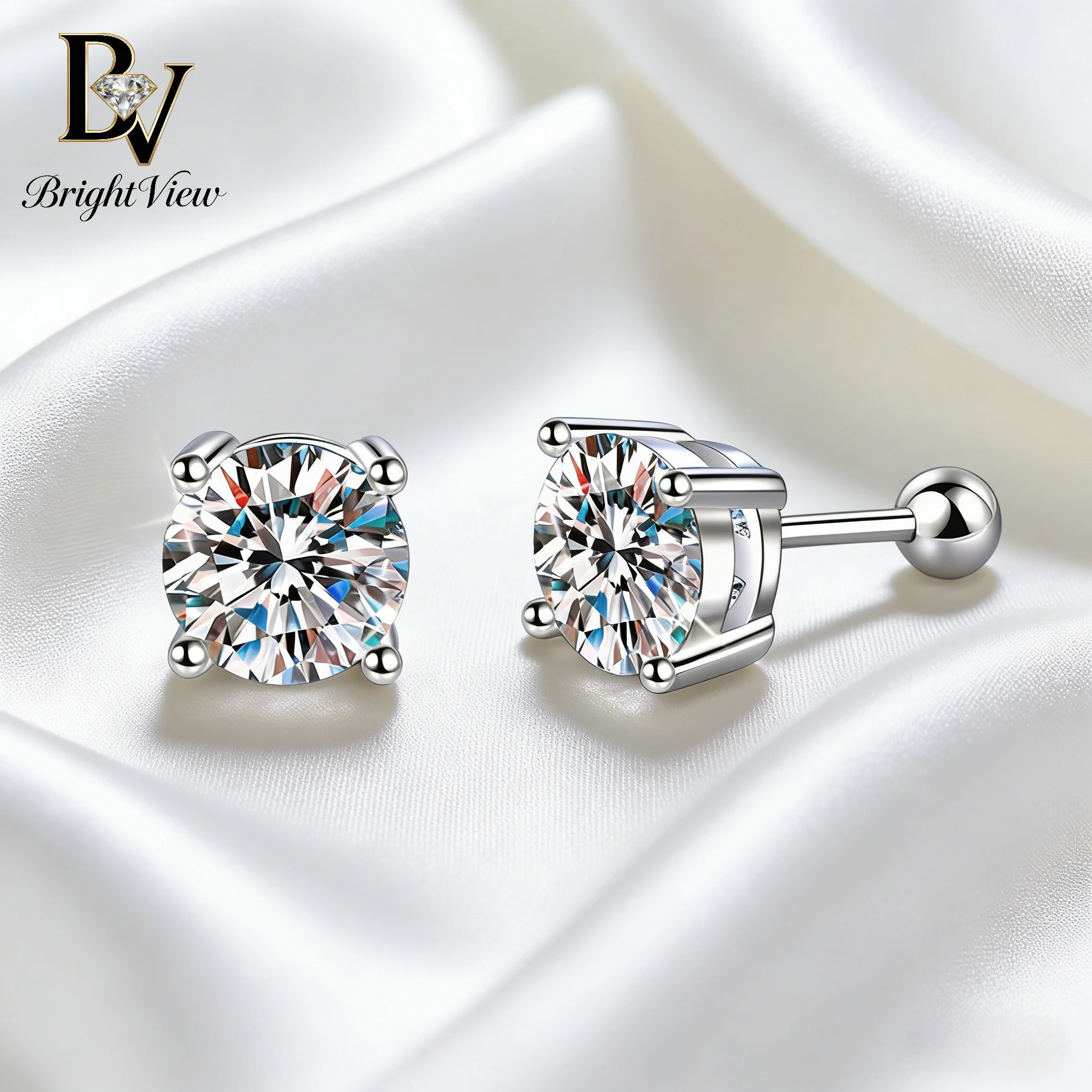S925 Sterling Silver Screw Back Stud Earrings Four Prong Moissanite Minimalist Dainty Daily Office Jewelry Real 925 Silver
S925 Sterling Silver Screw Back Stud Earrings Four Prong Moissanite Minimalist Dainty Daily Office Jewelry Real 925 Silver