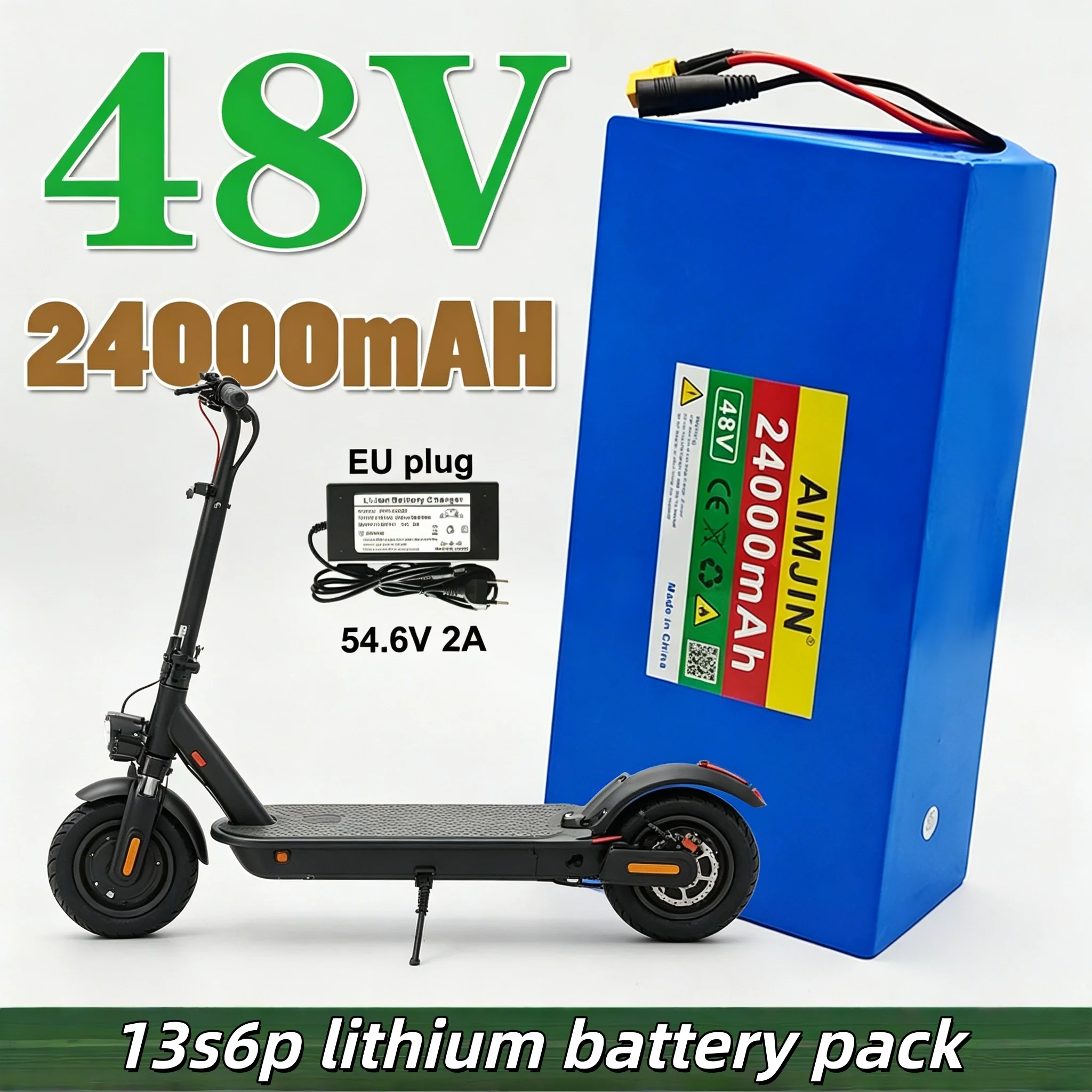 100% New 48V 24000mAh Lithium 13s6p Battery Pack 48v 24Ah 2000W Motorized Scooter Batteries Built in BMS
100% New 48V 24000mAh Lithium 13s6p Battery Pack 48v 24Ah 2000W Motorized Scooter Batteries Built in BMS