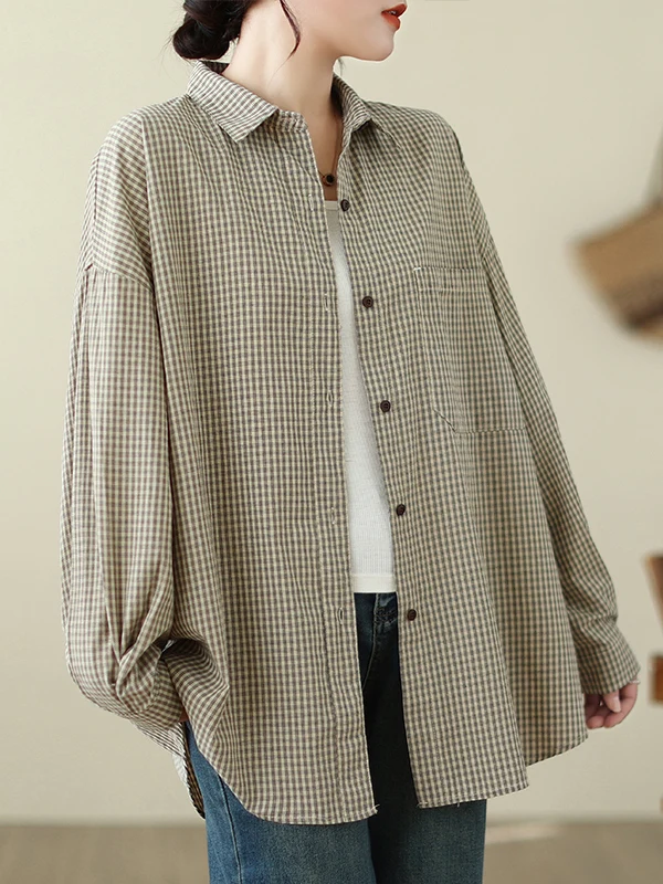 Casual Loose Plaid irt Collar Long Sve Mid-Length Coat Spring Summer Brand Tailor Discounted Outfit Top for Women
Casual Loose Plaid irt Collar Long Sve Mid-Length Coat Spring Summer Brand Tailor Discounted Outfit Top for Women