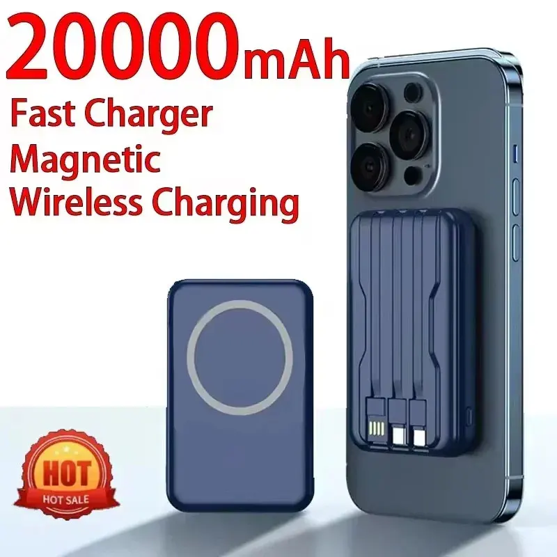 Power Bank Mini Magnetic 20000mAh Wireless Portable Battery Magsafe Super Fast Charge for IPhone Lenovo Samsung Huawei Xiaomi
Power Bank Mini Magnetic 20000mAh Wireless Portable Battery Magsafe Super Fast Charge for IPhone Lenovo Samsung Huawei Xiaomi