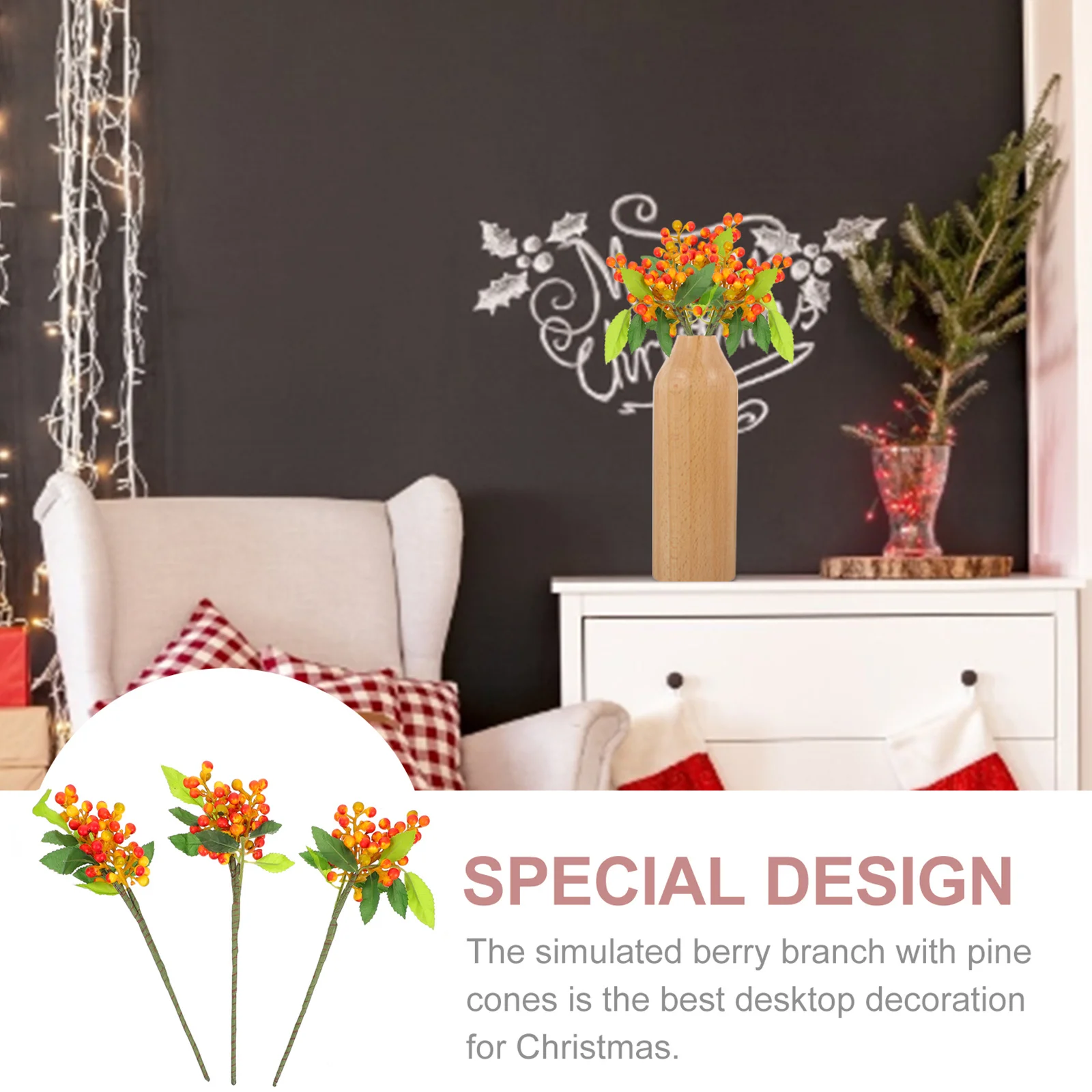 3Pcs Artificial Christmas Simulation Berry Decor Bright Colored Delicate Handcraft Uniform Color Premium Festive
3Pcs Artificial Christmas Simulation Berry Decor Bright Colored Delicate Handcraft Uniform Color Premium Festive