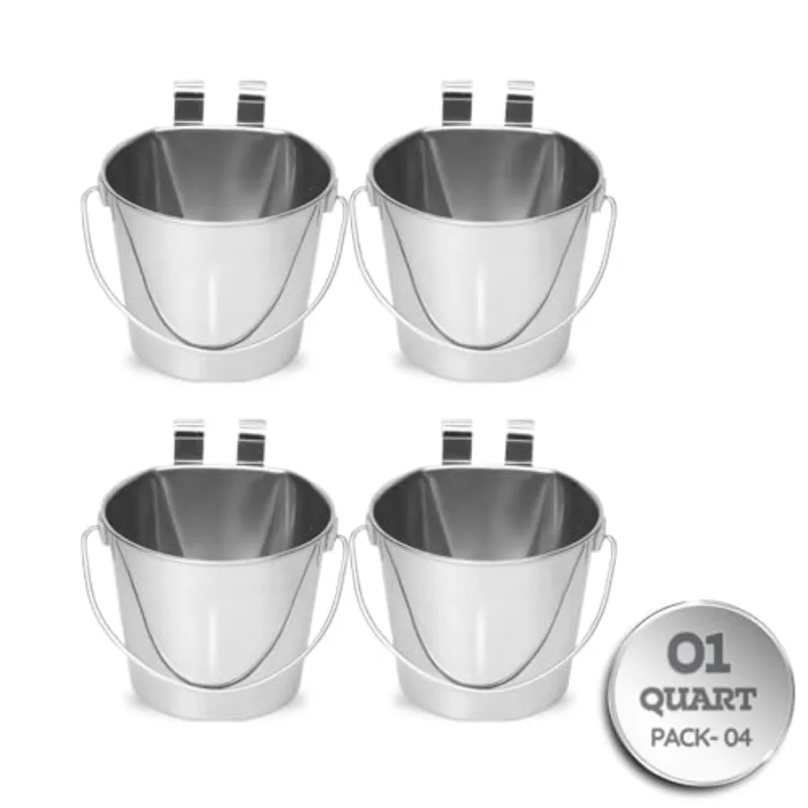Stainless Steel Flat Sided Bucket with Dual Hooks Pcs Durable Food and Water Bowl for Dog Cat Bird and Small Animals Fits kenne
Stainless Steel Flat Sided Bucket with Dual Hooks Pcs Durable Food and Water Bowl for Dog Cat Bird and Small Animals Fits kenne