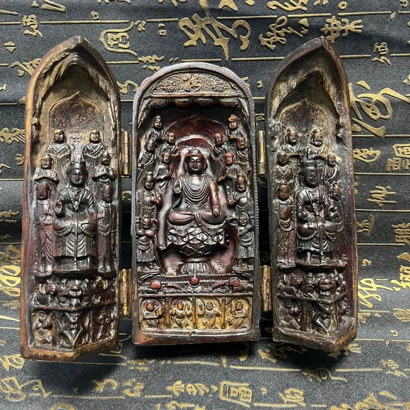 Chinese wood Carved Buddhism Antique Three Opening Box Statue Crafts Ornament Three Saints Buddha Statue Collection Decoration
Chinese wood Carved Buddhism Antique Three Opening Box Statue Crafts Ornament Three Saints Buddha Statue Collection Decoration