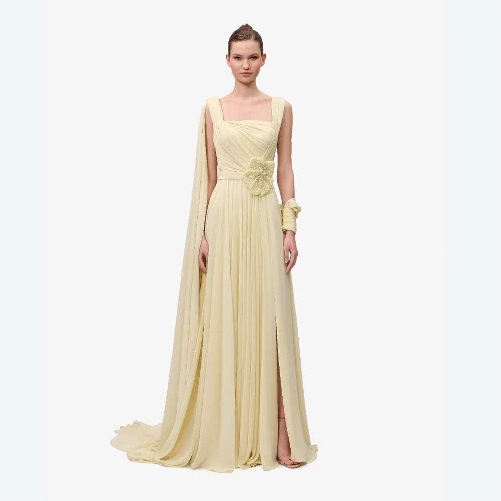 Customized Chiffon Pleat Applique A-line Square Neck Long Dresses Bespoke Occasion Evening Simple Elegant Formal
Customized Chiffon Pleat Applique A-line Square Neck Long Dresses Bespoke Occasion Evening Simple Elegant Formal