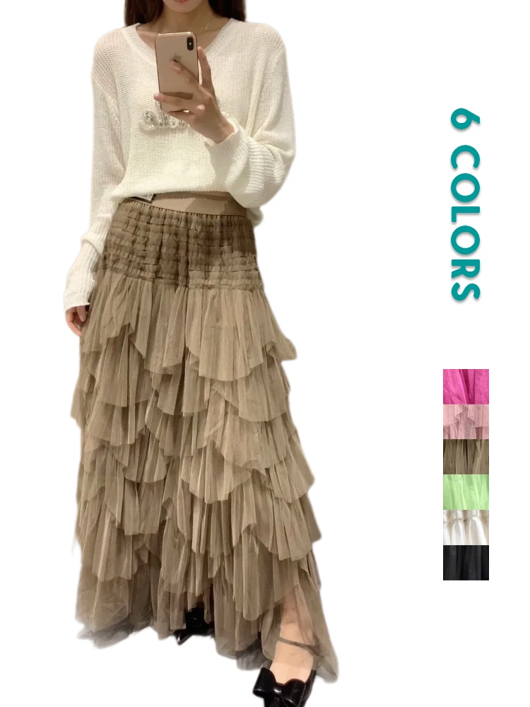 Casual Womens Irregular Ball Gown Long Skirt Tulle High Waist Pleated Tutu Skirt Elegant Ladies Wild Mesh Dating Maxi Skirts
Casual Womens Irregular Ball Gown Long Skirt Tulle High Waist Pleated Tutu Skirt Elegant Ladies Wild Mesh Dating Maxi Skirts