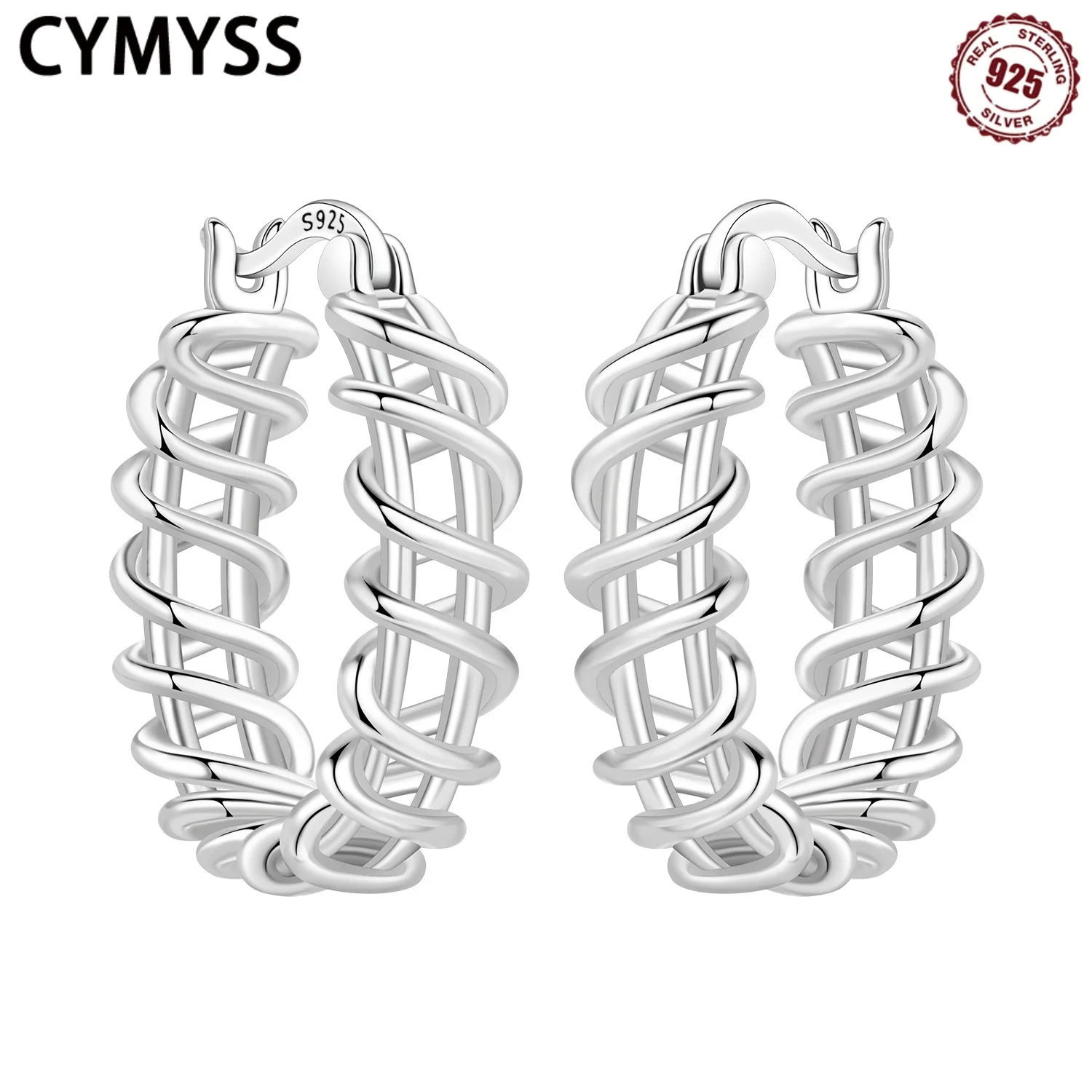CYMYSS 2025 New S925 Sterling Silver Zircon Cutout Spring Hoop Earrings Fine Jewellery Birthday Anniversary Gift Women's Beads
CYMYSS 2025 New S925 Sterling Silver Zircon Cutout Spring Hoop Earrings Fine Jewellery Birthday Anniversary Gift Women's Beads