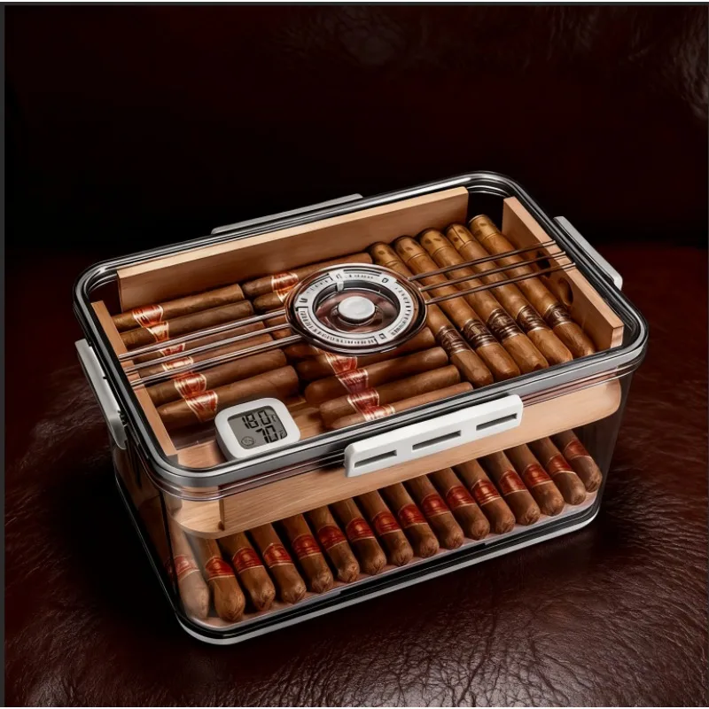 Коробка для сигар с увлажнителем и гигрометром, прозрачная, герметичная, для хранения сигар большой емкости
Коробка для сигар с увлажнителем и гигрометром, прозрачная, герметичная, для хранения сигар большой емкости