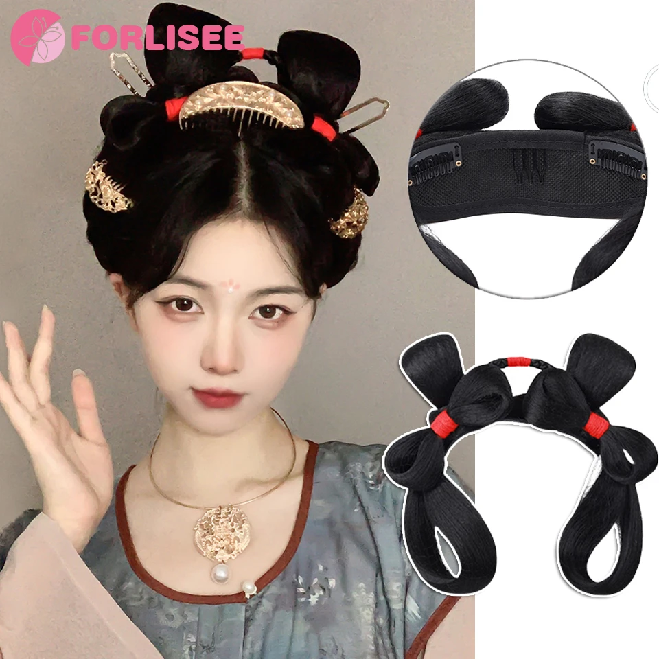 Synthetic One-Piece Hanfu Wig with Headband Ancient Style Hairdo Beginner-Friendly Tang Dynasty Hairstyle Daily Padding Hair
Synthetic One-Piece Hanfu Wig with Headband Ancient Style Hairdo Beginner-Friendly Tang Dynasty Hairstyle Daily Padding Hair