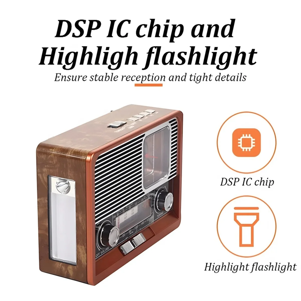 COMEE Vintage Radio Solar Retro Radio USB Rechargeable, MP3 Player, Flashlight Speaker, Support Clock Radio, USB/TF Card
COMEE Vintage Radio Solar Retro Radio USB Rechargeable, MP3 Player, Flashlight Speaker, Support Clock Radio, USB/TF Card