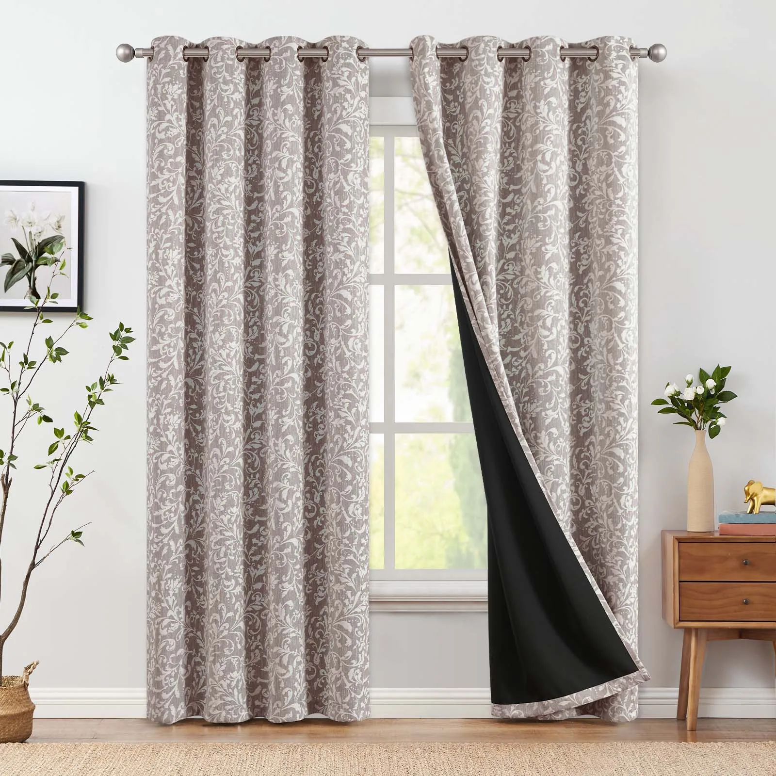 jinchan 95% Blackout Floral Curtains Printed Flower Sage Blackout Curtain for Bedroom Rod Pocket Back Tab Blackout Curtains
jinchan 95% Blackout Floral Curtains Printed Flower Sage Blackout Curtain for Bedroom Rod Pocket Back Tab Blackout Curtains