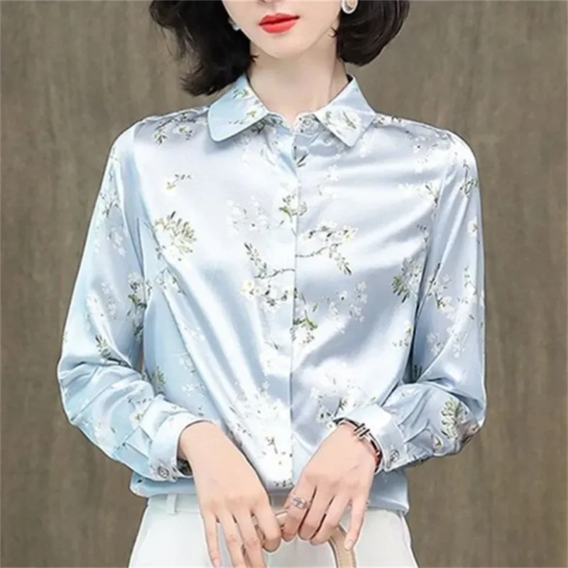 Women Print Shirt Satin Blouse Ladies Silk shirt Button Long Sleeve Cardigan Top Spring Autumn Blous Woman Clothing Shirts
Women Print Shirt Satin Blouse Ladies Silk shirt Button Long Sleeve Cardigan Top Spring Autumn Blous Woman Clothing Shirts