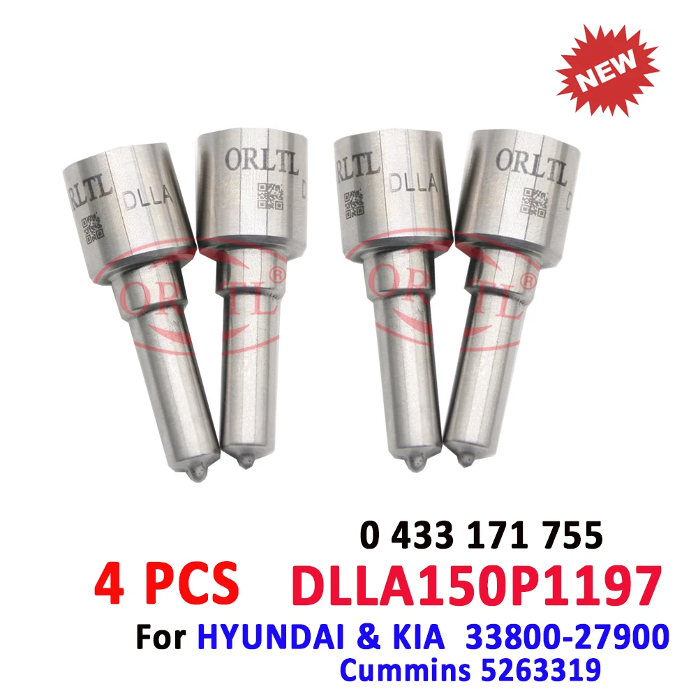 ORLTL 4 Pieces DLLA150P1197 Diesel Injector Nozzle 0433171755 For HYUNDAI Santa/KIA Sportage 5263319 Fuel 0445110290 0445110126
ORLTL 4 Pieces DLLA150P1197 Diesel Injector Nozzle 0433171755 For HYUNDAI Santa/KIA Sportage 5263319 Fuel 0445110290 0445110126