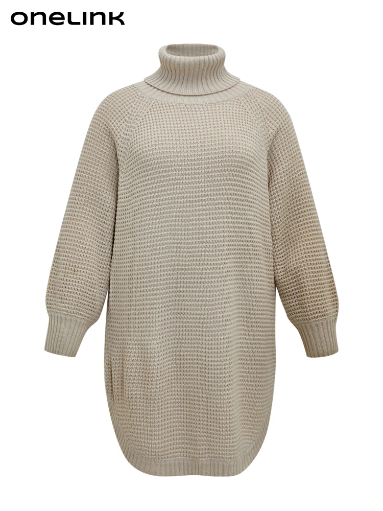 ONELINK Solid Khaki Light Brown Turtleneck Long Sleeves Loose Straigh Plus Size Women Mini Woolen Sweater Dress Knit Big Clothes
ONELINK Solid Khaki Light Brown Turtleneck Long Sleeves Loose Straigh Plus Size Women Mini Woolen Sweater Dress Knit Big Clothes