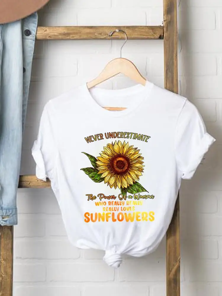Print White Flower Letter Cute Short Sleeve O-neck T-shirts Women Tee Womens Casual Ladies Graphic T Clothing Fashion Clothes
Print White Flower Letter Cute Short Sleeve O-neck T-shirts Women Tee Womens Casual Ladies Graphic T Clothing Fashion Clothes