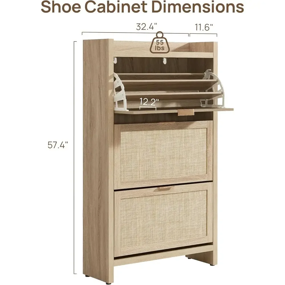 Special Offer6-Door Retractable Shoe Cabinet, Holds 50 Pairs, 57.4 Tall, Light Oak Finish For Entryway Or Hallway
Special Offer6-Door Retractable Shoe Cabinet, Holds 50 Pairs, 57.4 Tall, Light Oak Finish For Entryway Or Hallway