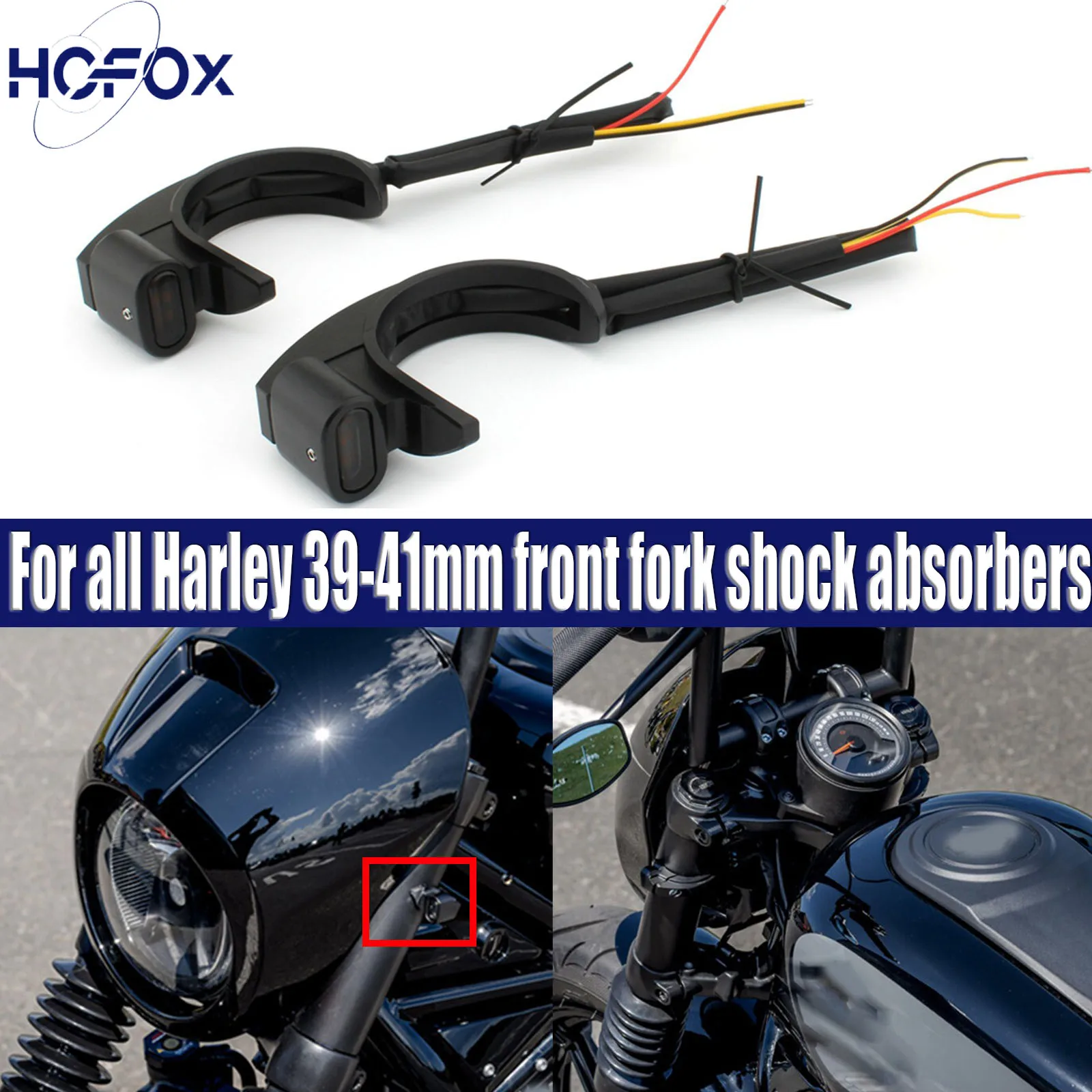 For all Harley 39-41mm front fork shock absorbers Motorcycle Front Fork Turn Signal Lights
For all Harley 39-41mm front fork shock absorbers Motorcycle Front Fork Turn Signal Lights
