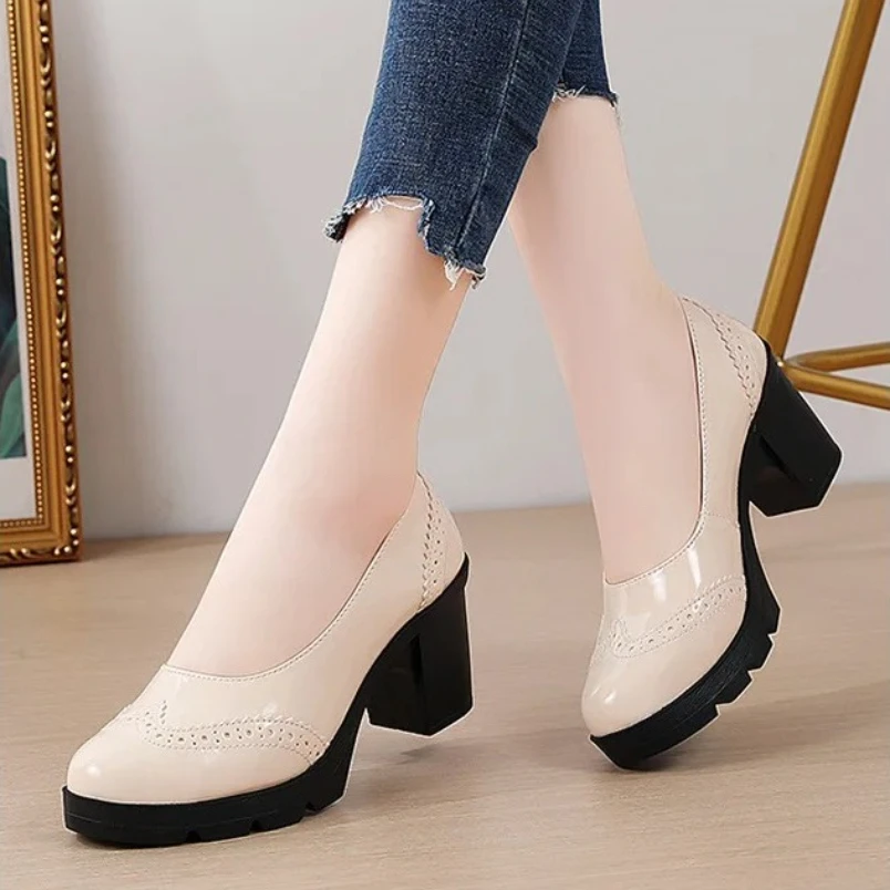 2025 женские туфли-лодочки, удобные туфли из натуральной кожи на высоком каблуке, женские повседневные туфли с круглым носком на толстом каблуке
2025 женские туфли-лодочки, удобные туфли из натуральной кожи на высоком каблуке, женские повседневные туфли с круглым носком на толстом каблуке