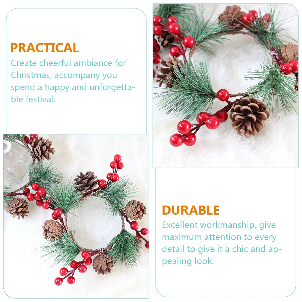 4Pcs Christmas Wreath Ring Handcrafted Decor for Table Centerpiece Holiday Party Charm Festive Atmosphere
4Pcs Christmas Wreath Ring Handcrafted Decor for Table Centerpiece Holiday Party Charm Festive Atmosphere