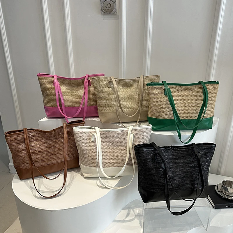 Women Tote Bag PU Handle Ladies Beach Handbags Handmade Casual Crochet Large Capacity Handmade Beach Shoulder Bags 2025 New
Women Tote Bag PU Handle Ladies Beach Handbags Handmade Casual Crochet Large Capacity Handmade Beach Shoulder Bags 2025 New 