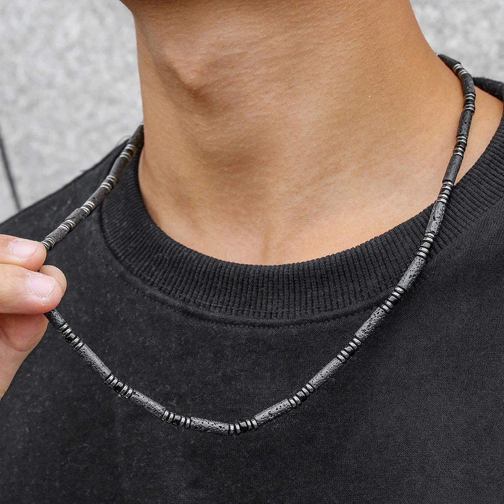 Vintage long volcanic stone Hematite Beads Chain Necklace Wan Simple Jewelry Fashion Party Necklace Accessories Gifts
Vintage long volcanic stone Hematite Beads Chain Necklace Wan Simple Jewelry Fashion Party Necklace Accessories Gifts