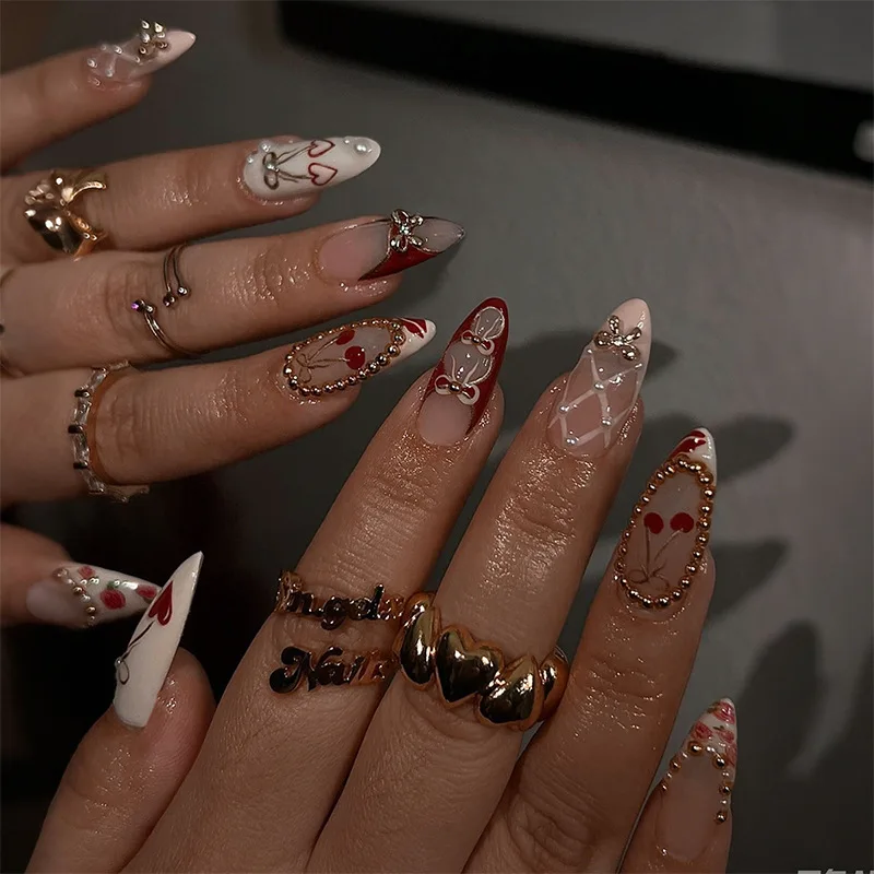 24pcs Long Almond False Nails Art Lines Bow Design Fake Nail Set White French Press on Nails Tips Wearable Pearl Full Cover Nail
24pcs Long Almond False Nails Art Lines Bow Design Fake Nail Set White French Press on Nails Tips Wearable Pearl Full Cover Nail