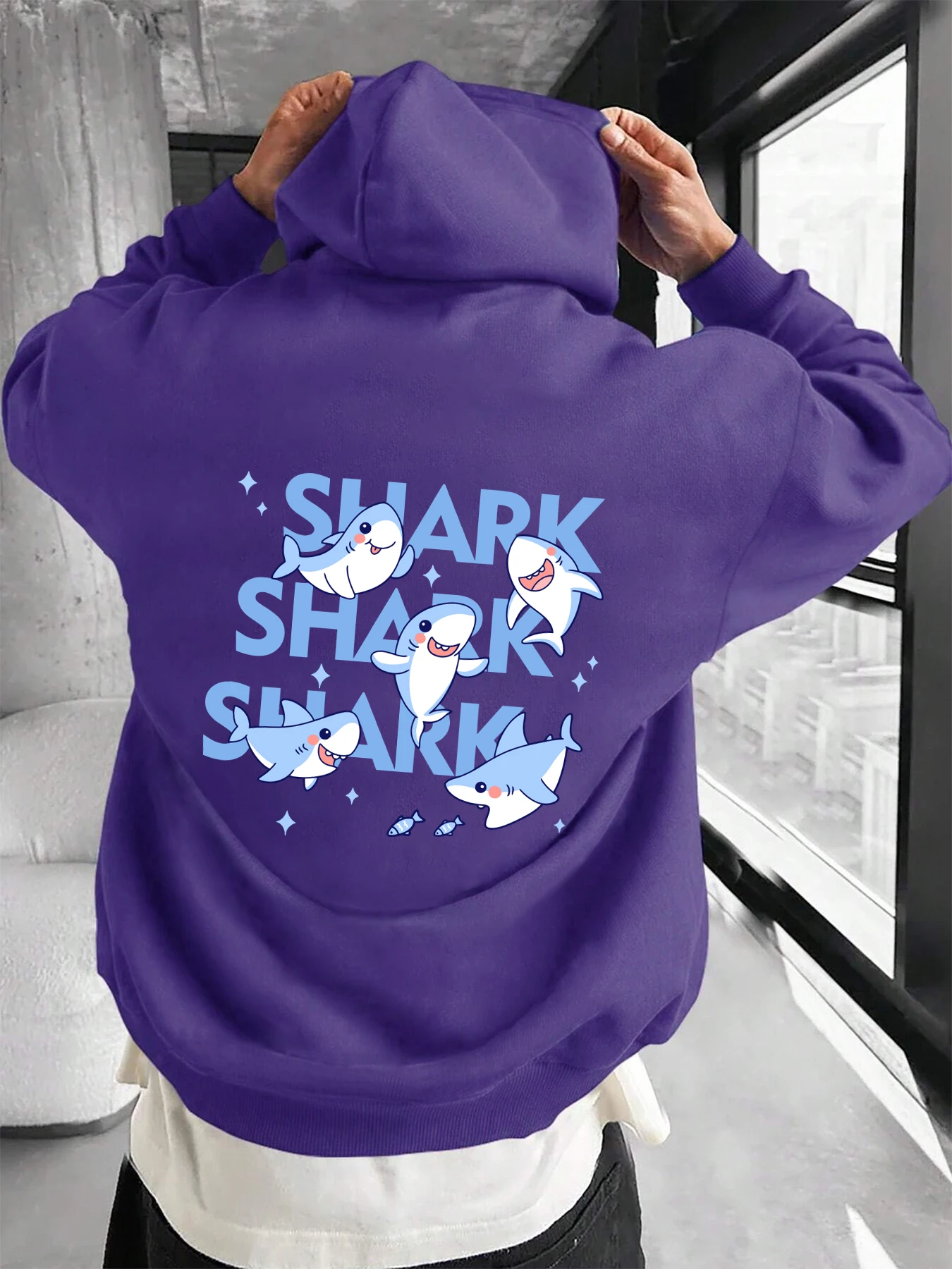 Shark Babies Happily Fishing Print Sweatshirt Men Autumn Fleece Streetwear Crewneck Trendy Pullovers Loose Clothing Unisex
Shark Babies Happily Fishing Print Sweatshirt Men Autumn Fleece Streetwear Crewneck Trendy Pullovers Loose Clothing Unisex