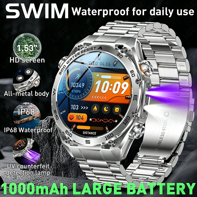 2026 T-REX3 1000mAh Large Battery Durable Adult Smart Watch with LED Flashlight 10ATM Waterproof BT Call Sports Smartwatch Men
2026 T-REX3 1000mAh Large Battery Durable Adult Smart Watch with LED Flashlight 10ATM Waterproof BT Call Sports Smartwatch Men
