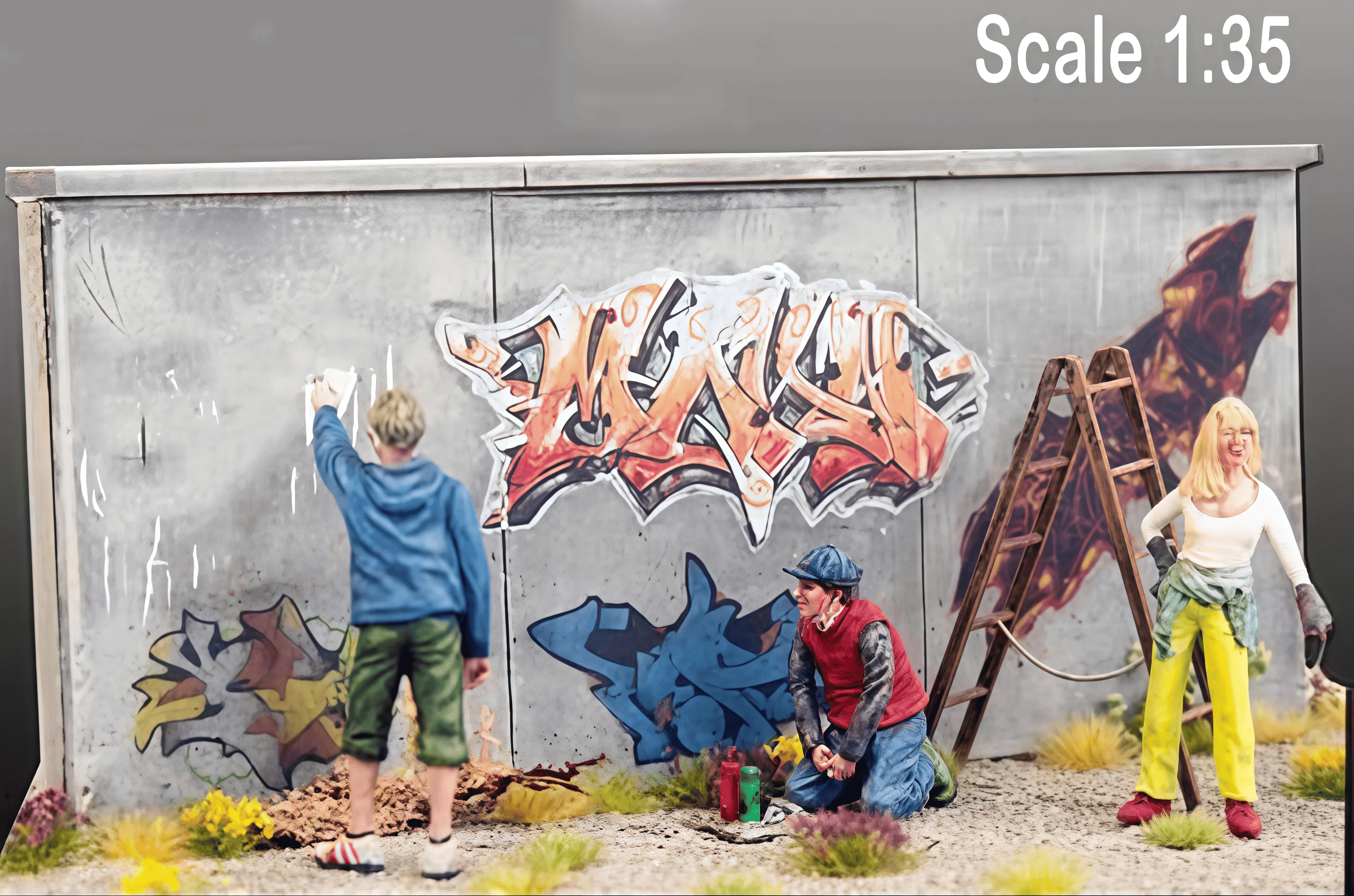 1:35 Casting Resin Model Assembly Kit, GK, Graffiti Team of 3, Unpainted, Needs To Be Assembled (walls Not Included)
1:35 Casting Resin Model Assembly Kit, GK, Graffiti Team of 3, Unpainted, Needs To Be Assembled (walls Not Included)