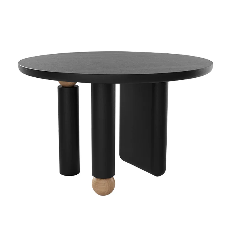 Restaurant Small apartment household dining table Black medieval simple round dining table Dining table
Restaurant Small apartment household dining table Black medieval simple round dining table Dining table