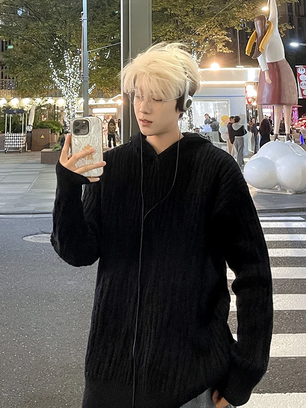 American Textured Hoodie Sweater Men Winter Trendy Thi Warm Knitwear Lazy Sle Vintage Loose Knitted irt for Youth
American Textured Hoodie Sweater Men Winter Trendy Thi Warm Knitwear Lazy Sle Vintage Loose Knitted irt for Youth