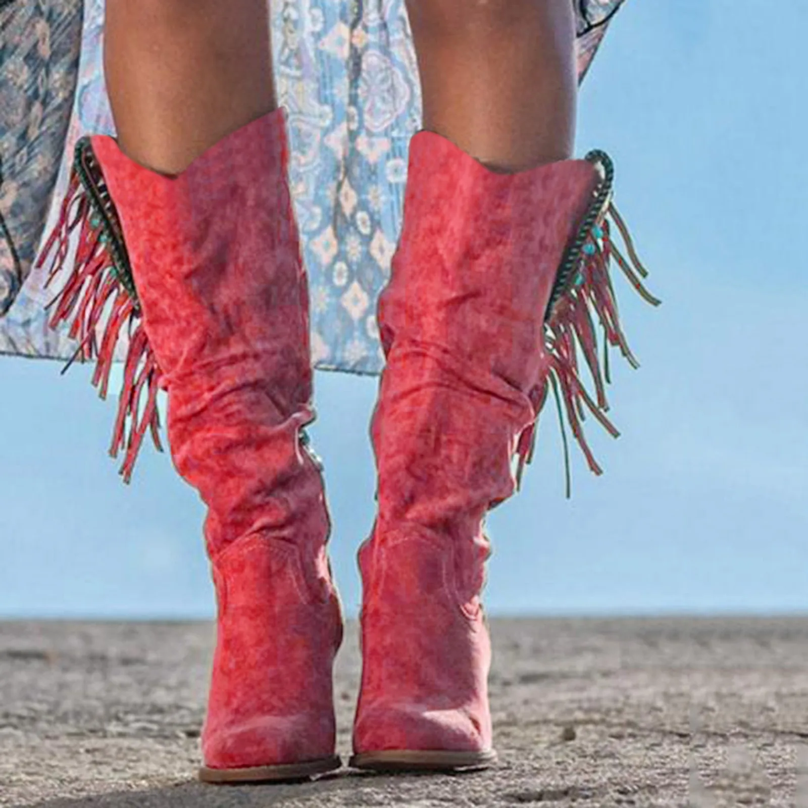 Women Boots Ethnic Heel Retro Mid-Calf Tassels Shoes Chunky Mid Zipper Boots Wedge Winter Knee High Slip On Cowboy Shoes Boots
Women Boots Ethnic Heel Retro Mid-Calf Tassels Shoes Chunky Mid Zipper Boots Wedge Winter Knee High Slip On Cowboy Shoes Boots