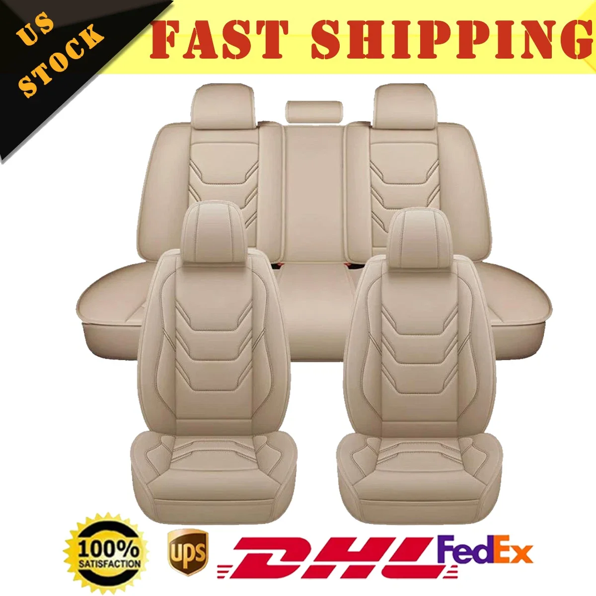 Full Set Car Seat Covers 5-Seats Rear & Front Auto Seat Cover Protection For Lexus