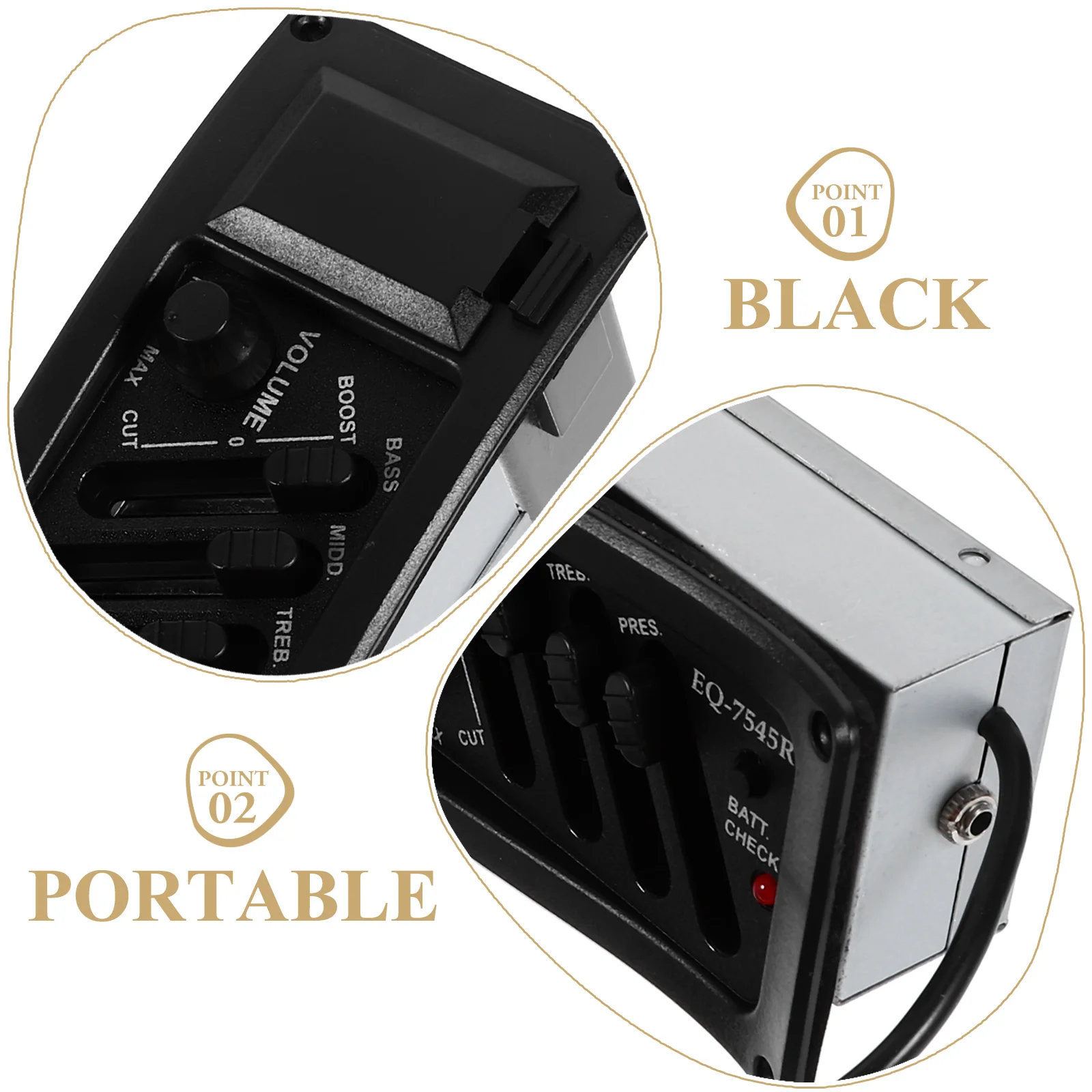 4 Bands Eq Pickup Professional Guitar Preamp Piezo Volume Bass Treble Presence Control Low Indicator Guitar Parts
4 Bands Eq Pickup Professional Guitar Preamp Piezo Volume Bass Treble Presence Control Low Indicator Guitar Parts