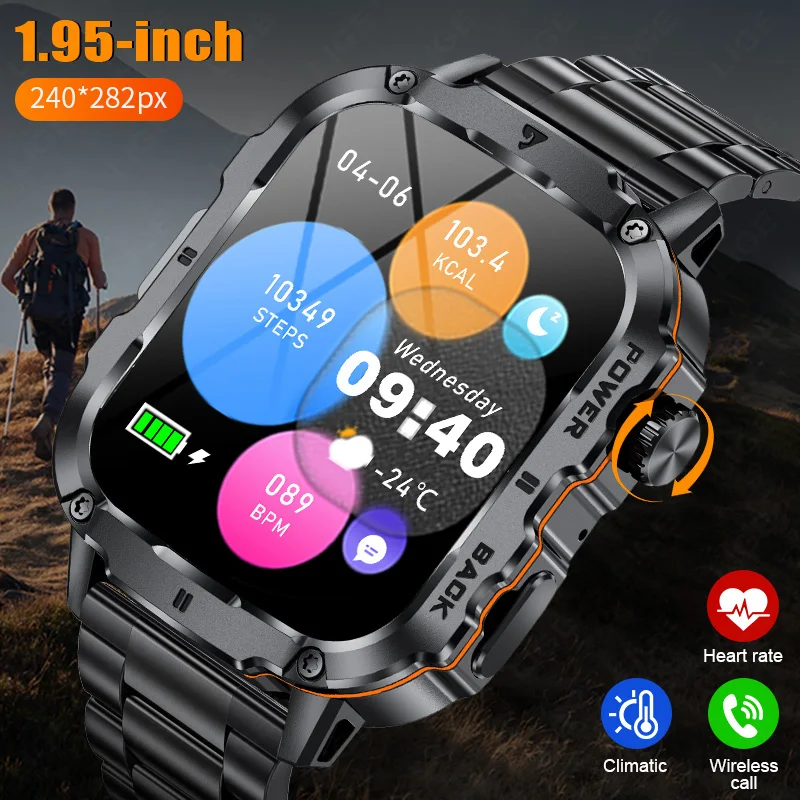 LIGE 2025 Outdoor Smart Watch Men 1.95'' HD Screen Bluetooth Call Heart Rate Monitoring Waterproof Sport Military Smartwatch Man
LIGE 2025 Outdoor Smart Watch Men 1.95'' HD Screen Bluetooth Call Heart Rate Monitoring Waterproof Sport Military Smartwatch Man