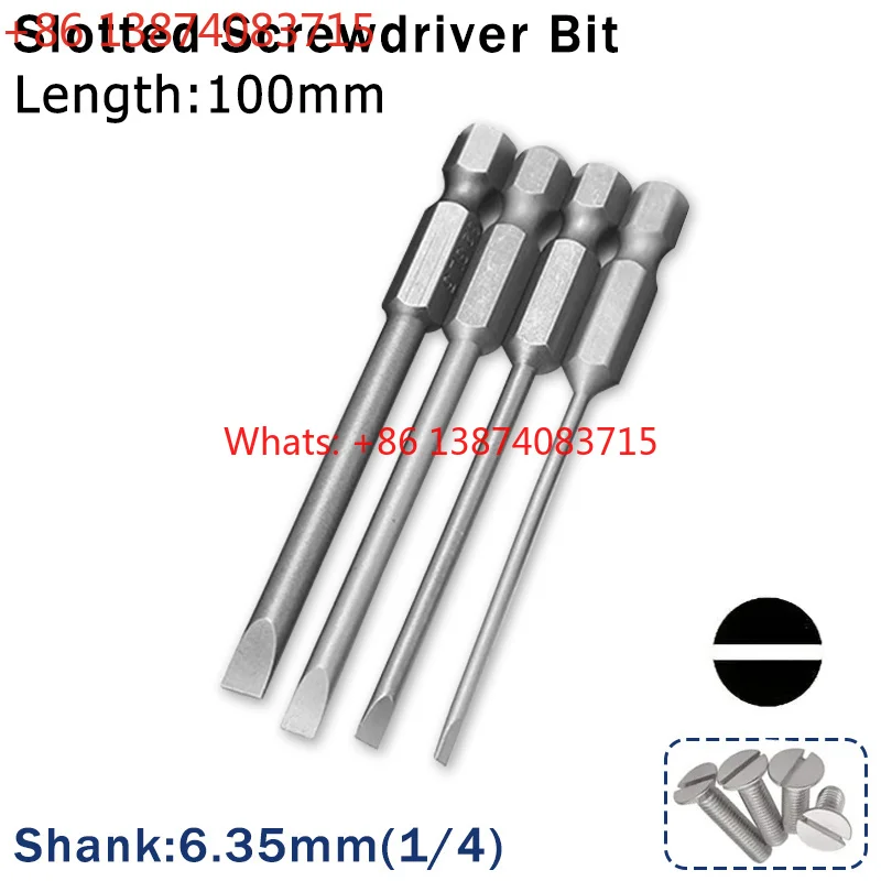4/10pcs 100mm S2 Alloy Steel Flat Head Slotted Tip Magnetic Slotted Screwdrivers Bits SL3/SL4/SL5/SL6 Top Quality Silver
4/10pcs 100mm S2 Alloy Steel Flat Head Slotted Tip Magnetic Slotted Screwdrivers Bits SL3/SL4/SL5/SL6 Top Quality Silver